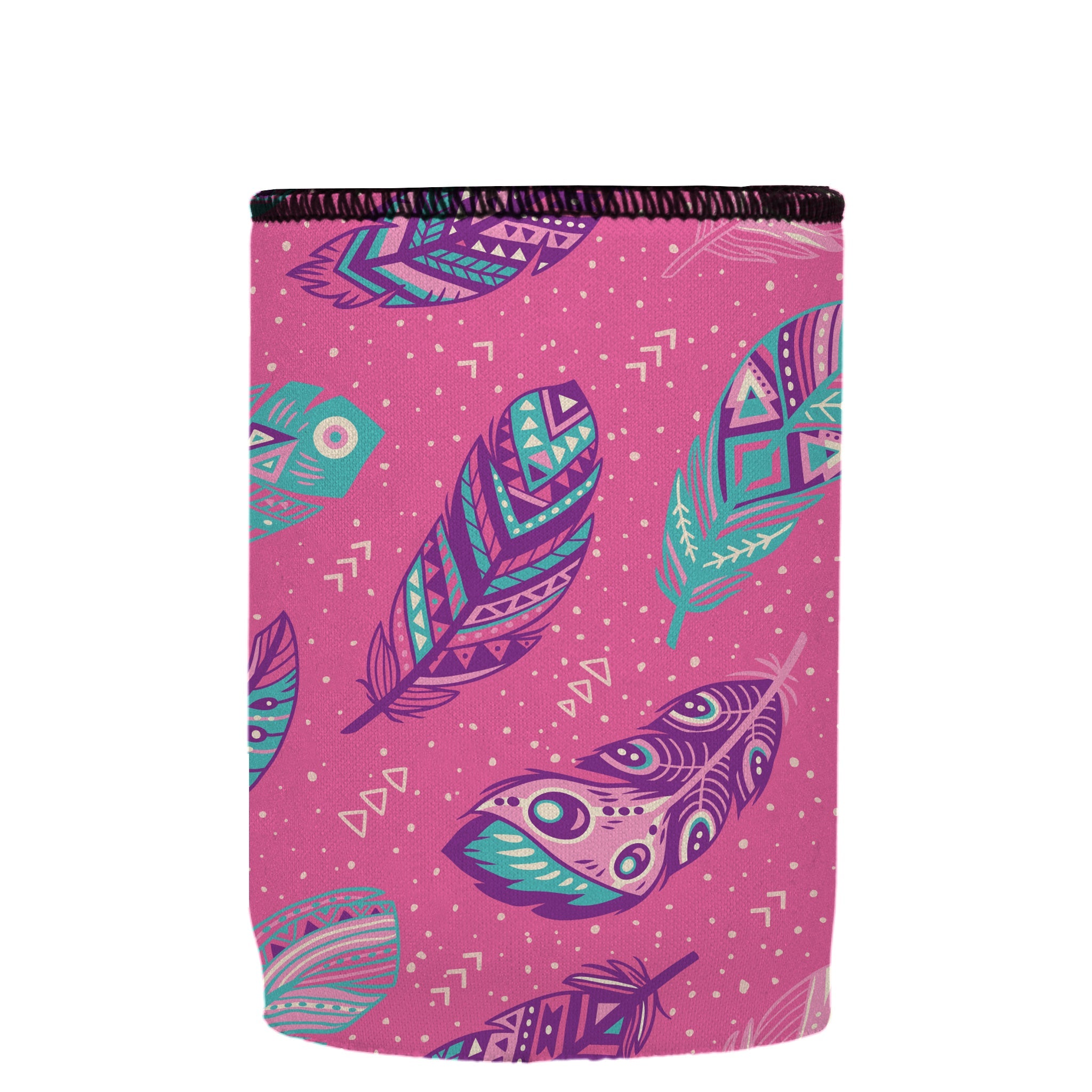 Stubbyz Pink Boho Feathers Stubby Cooler 2-Pack