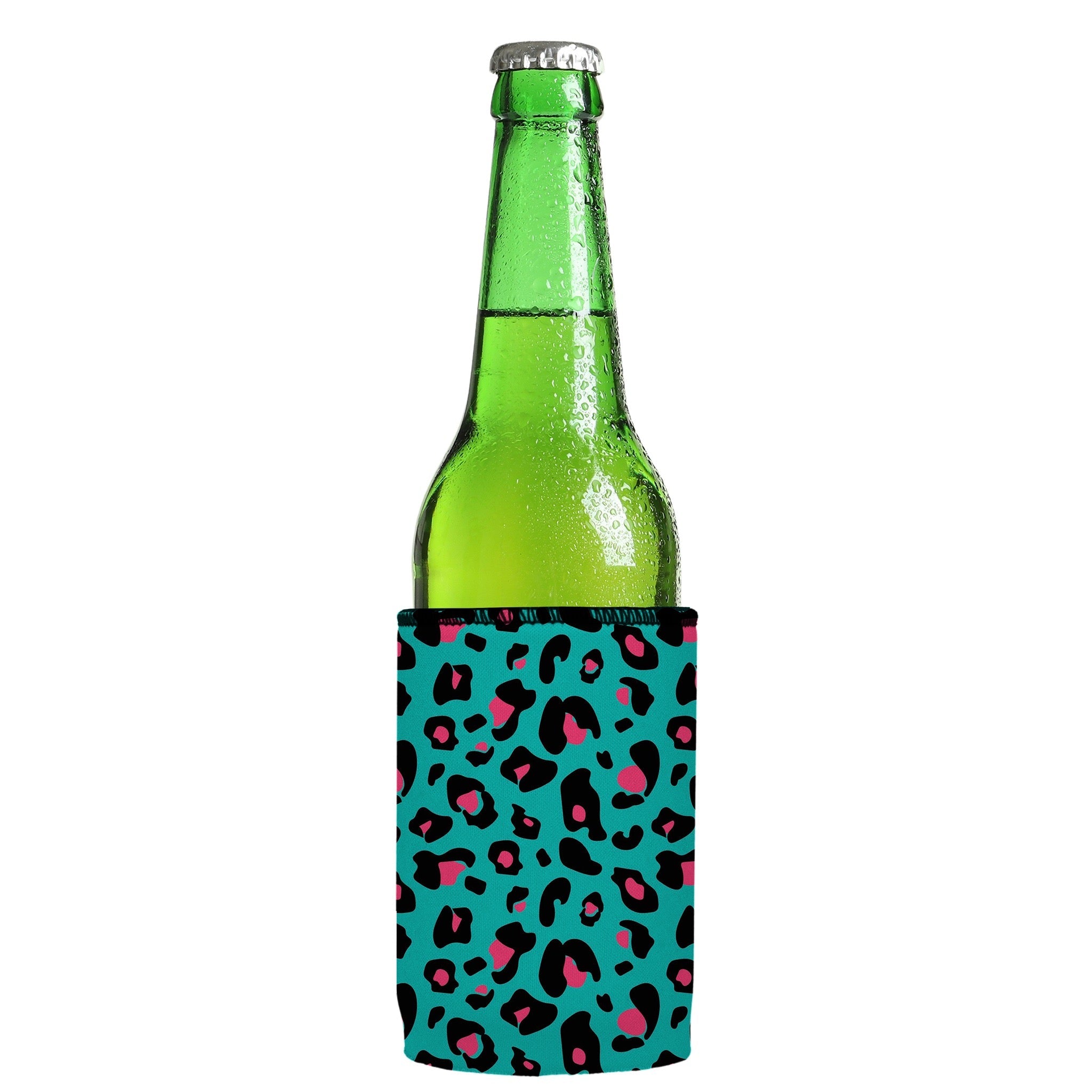 Stubbyz Teal Leopard Pattern Stubby Cooler 2-Pack