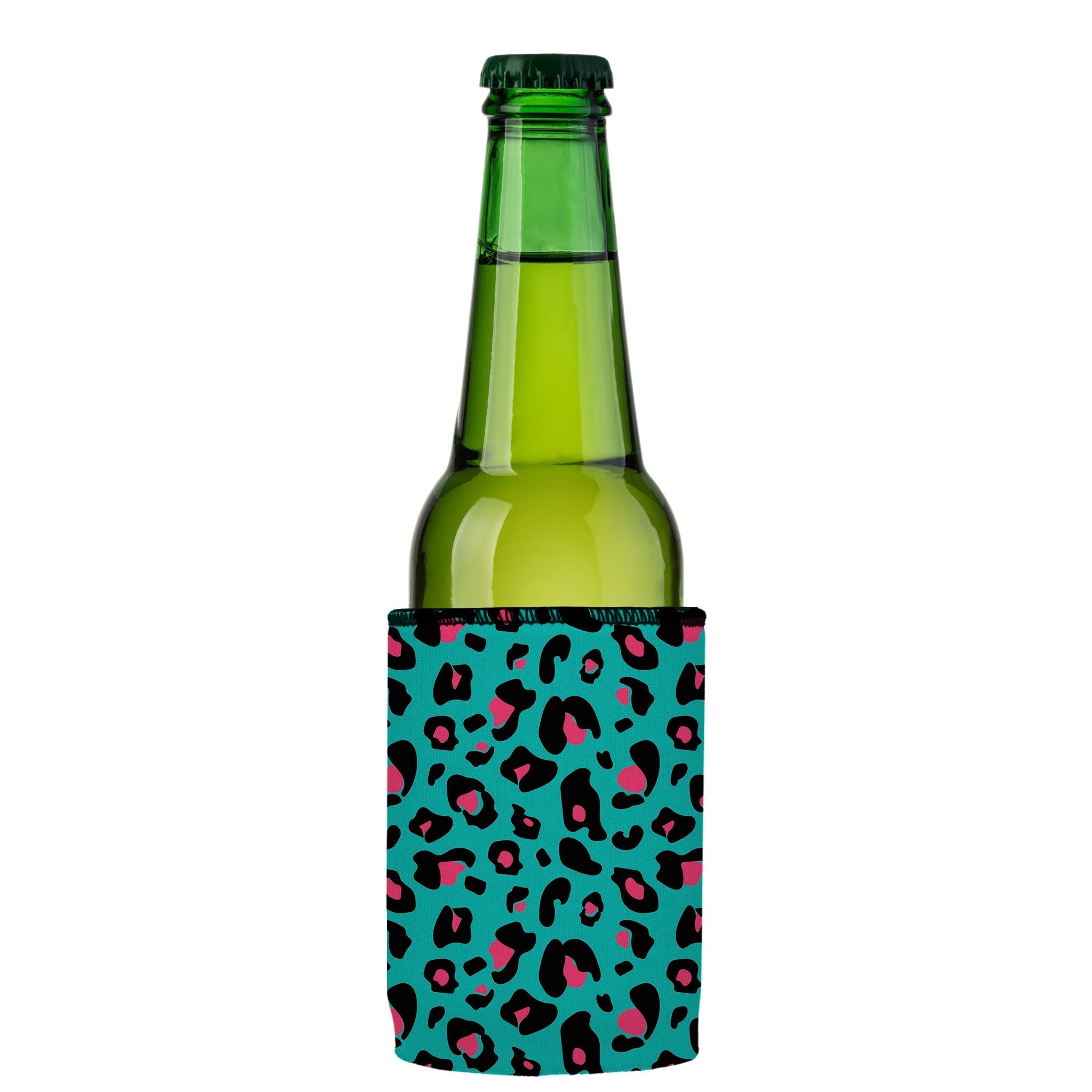 Stubbyz Teal Leopard Pattern Stubby Cooler 2-Pack