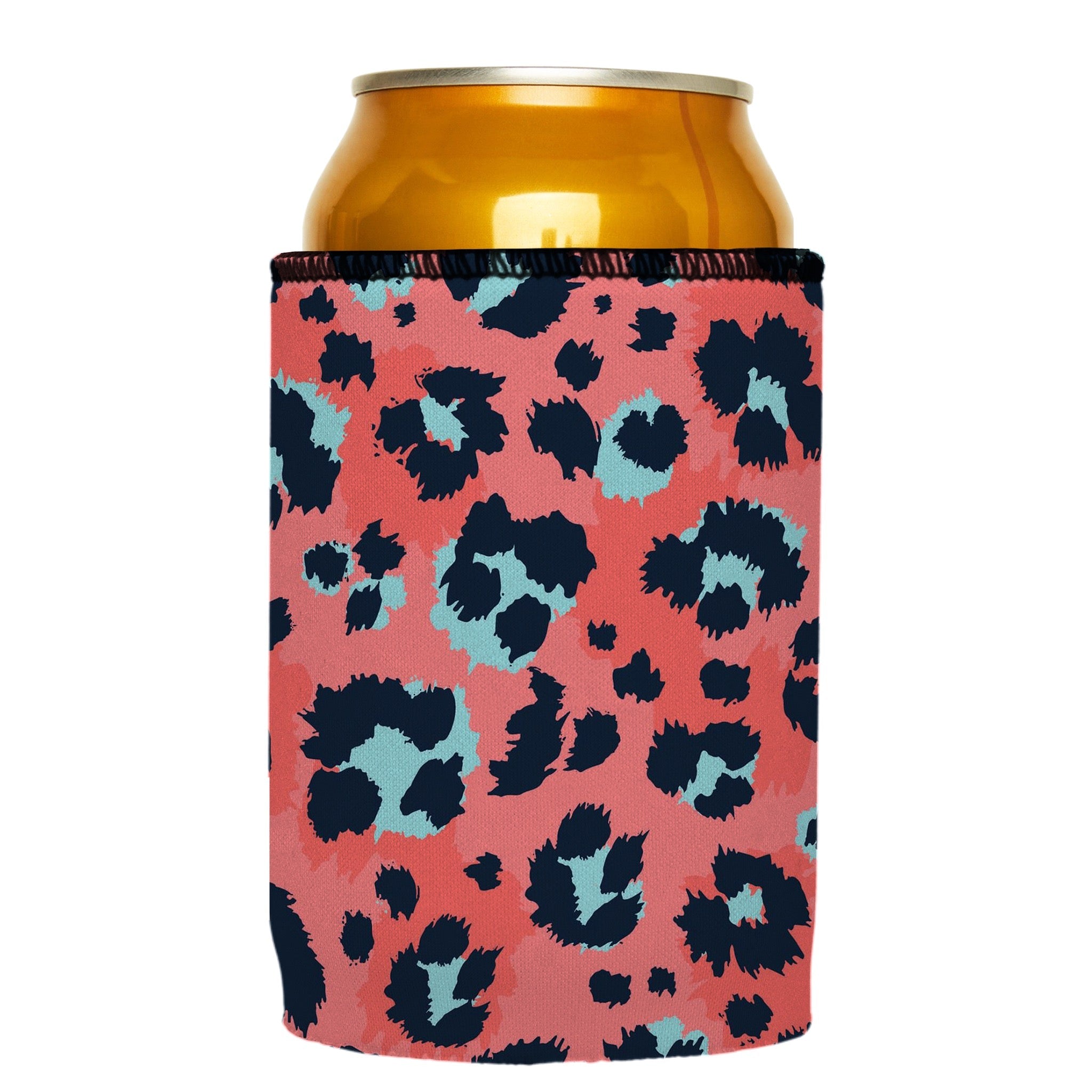 Stubbyz Coral Leopard Print Stubby Cooler 2-Pack
