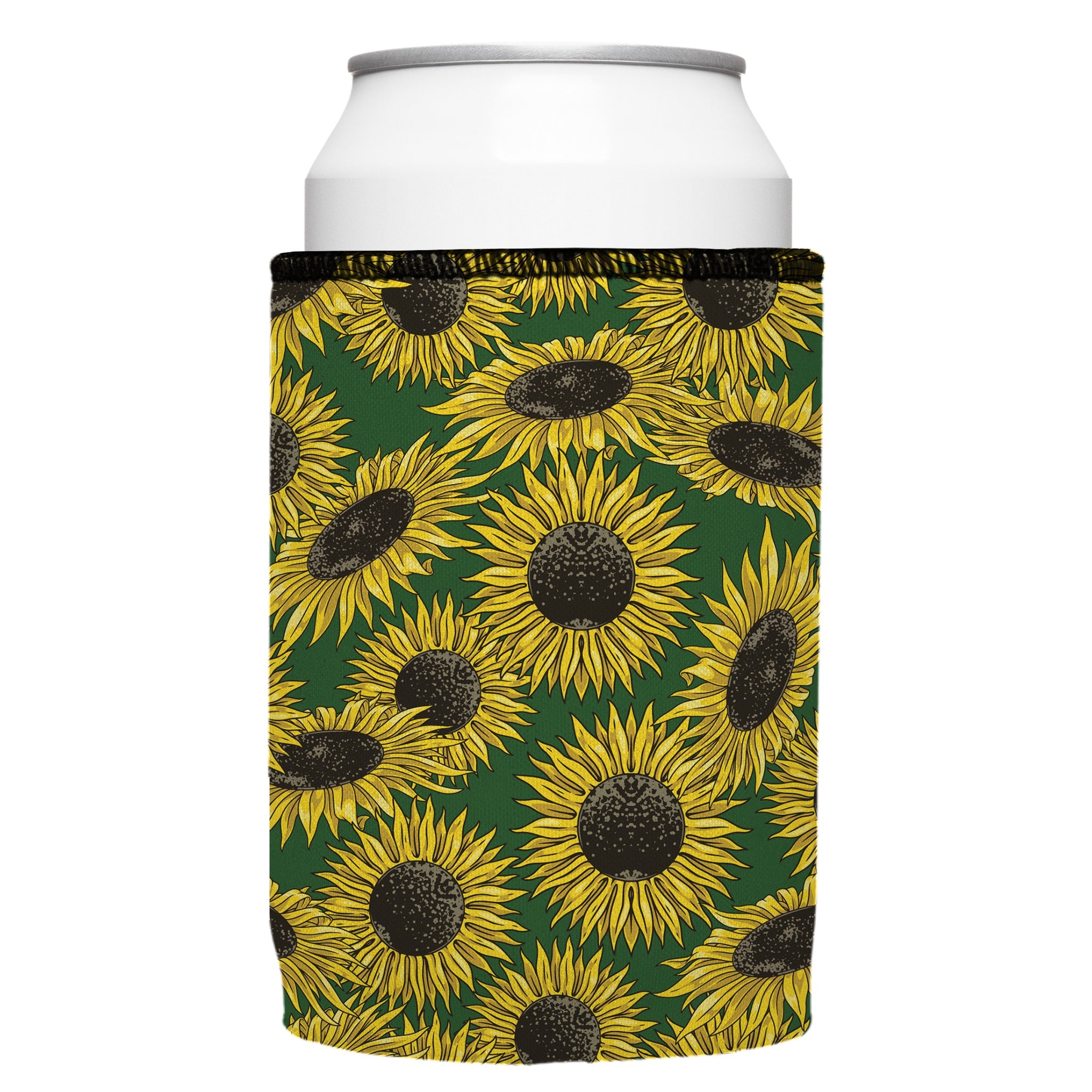 Stubbyz Green Sunflowers Stubby Cooler 2-Pack