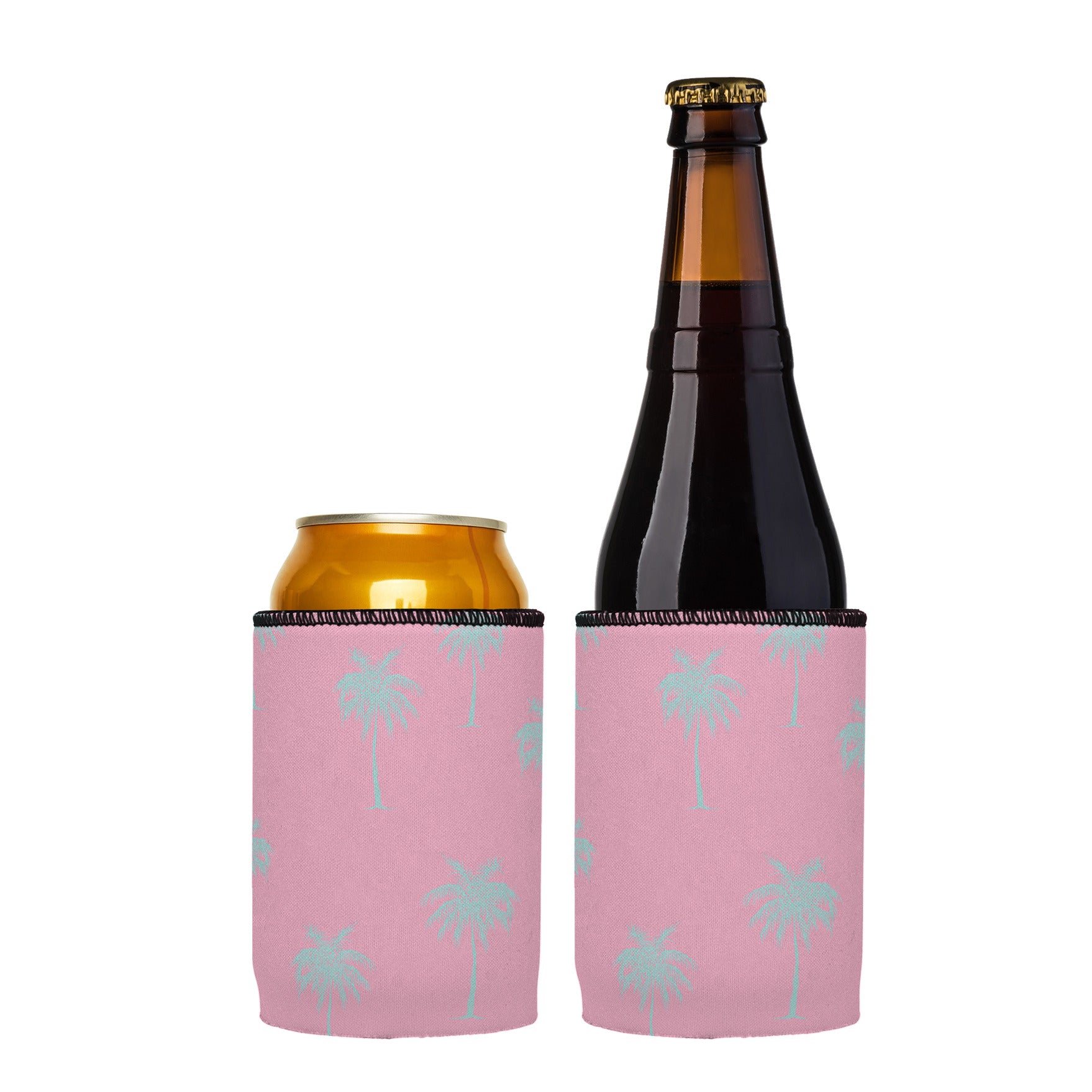 Stubbyz Palm Trees Aqua Pink Stubby Cooler 2-Pack