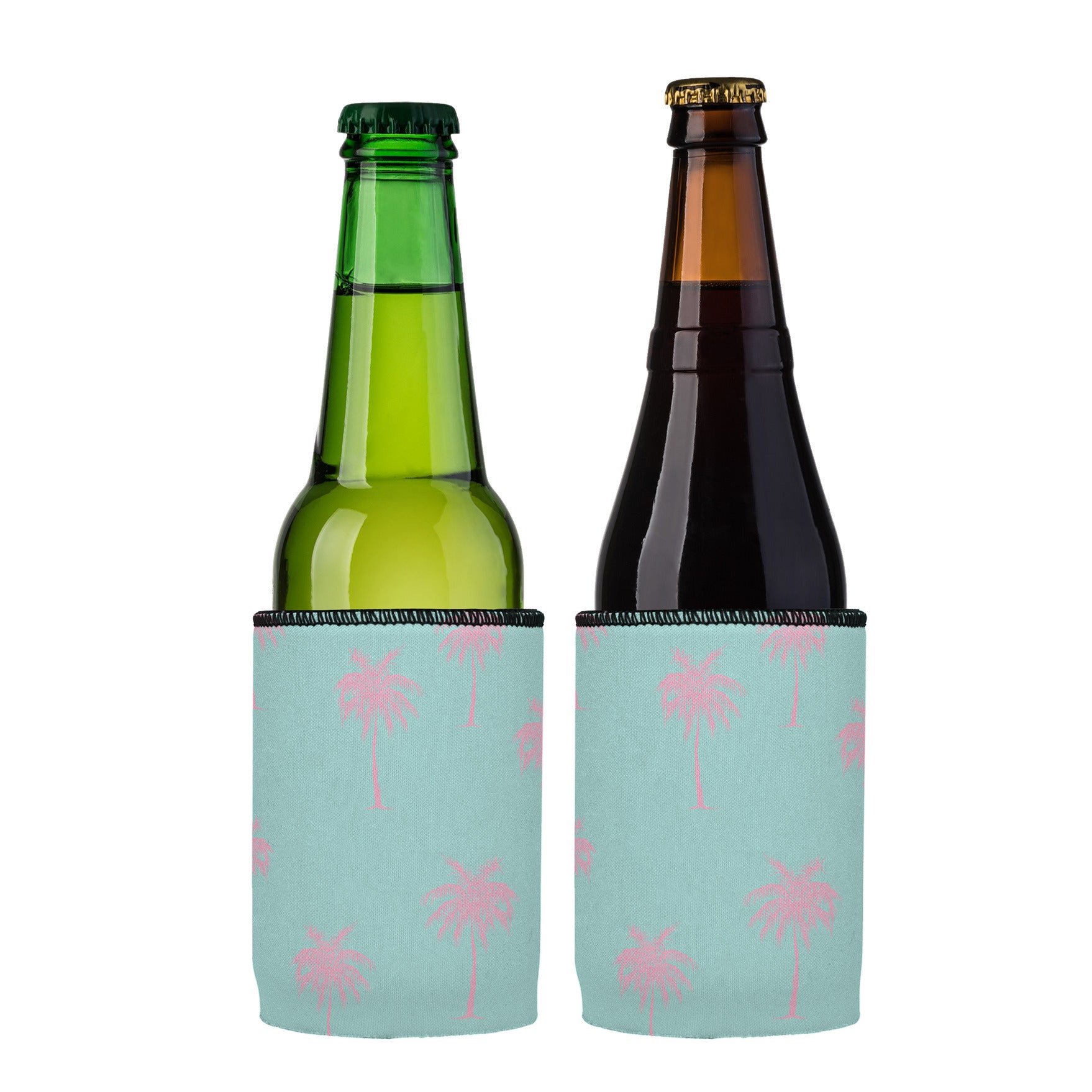 Stubbyz Palm Trees Pink Aqua Stubby Cooler 2-Pack