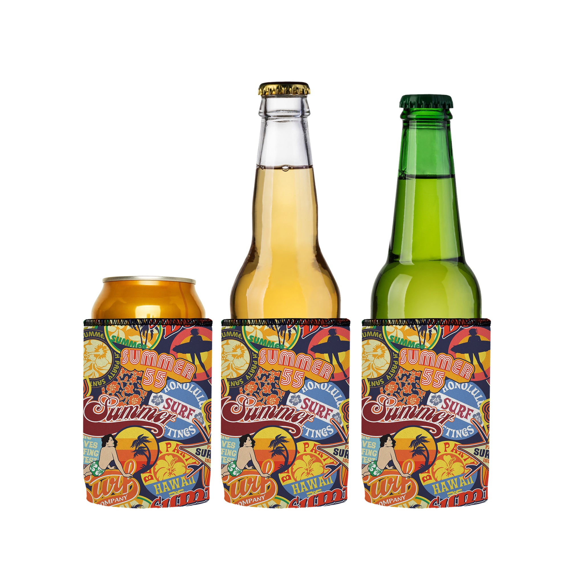 Stubbyz Vintage Summer Stubby Cooler 3-Pack