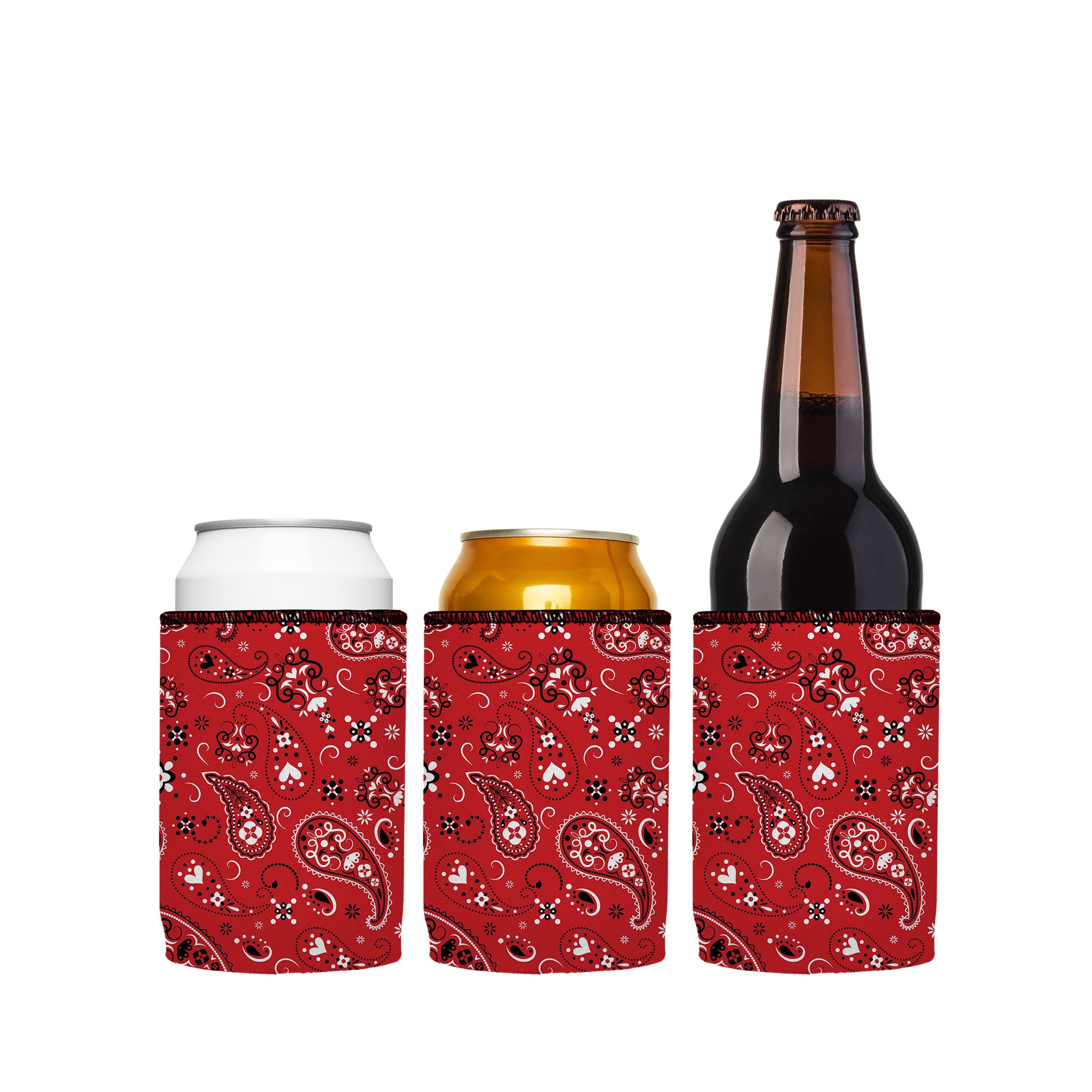 Stubbyz Red Bandana Stubby Cooler 3-Pack