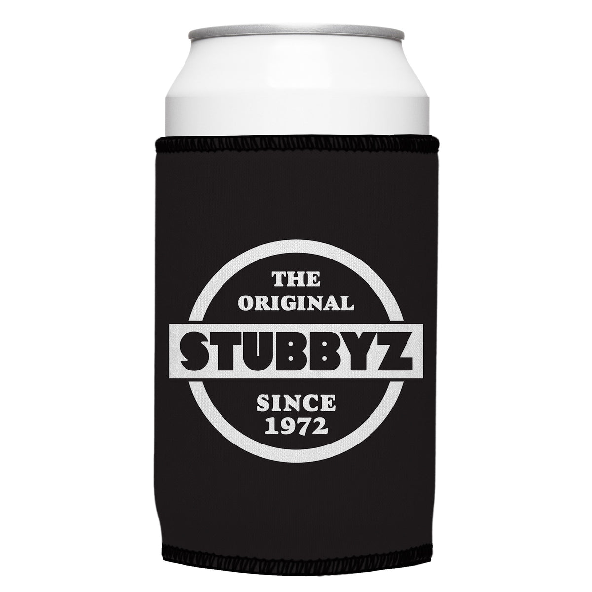 The Original (Black) Stubbyz One Size cooler on a standard bottle