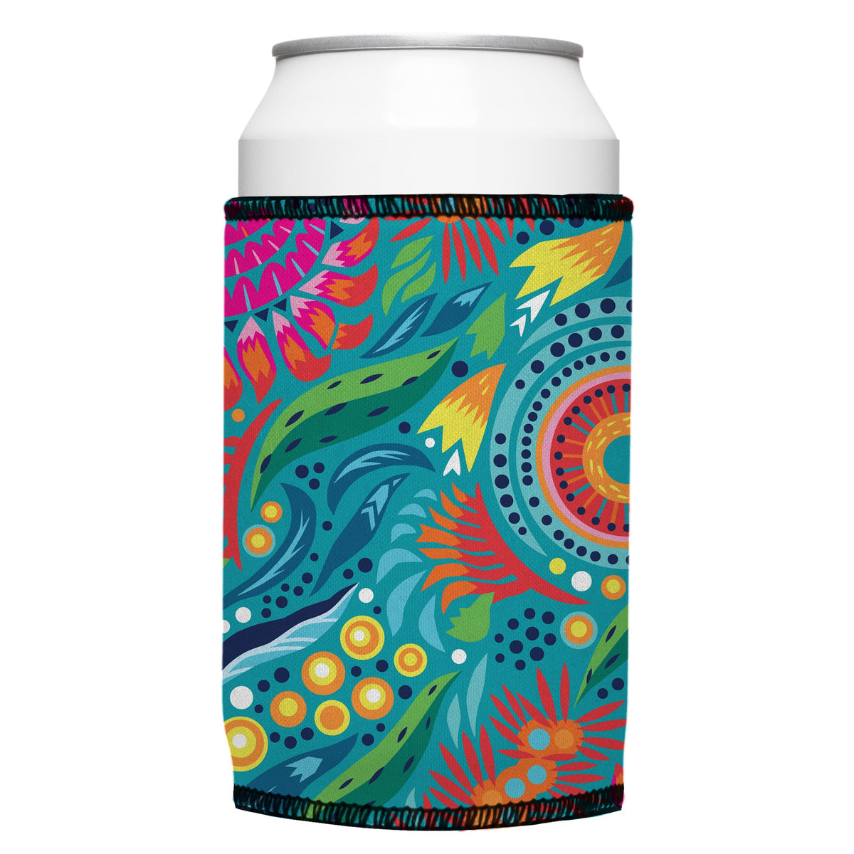 Australian Flowers II Stubbyz One Size cooler on a standard bottle