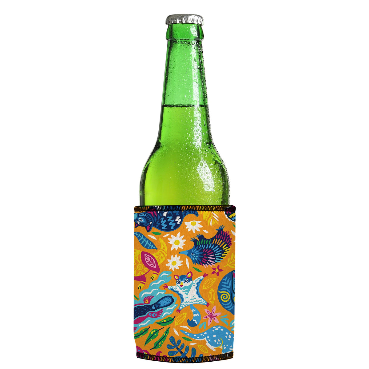 Aussie Crawl Stubbyz One Size cooler on a slim Euro-style bottle