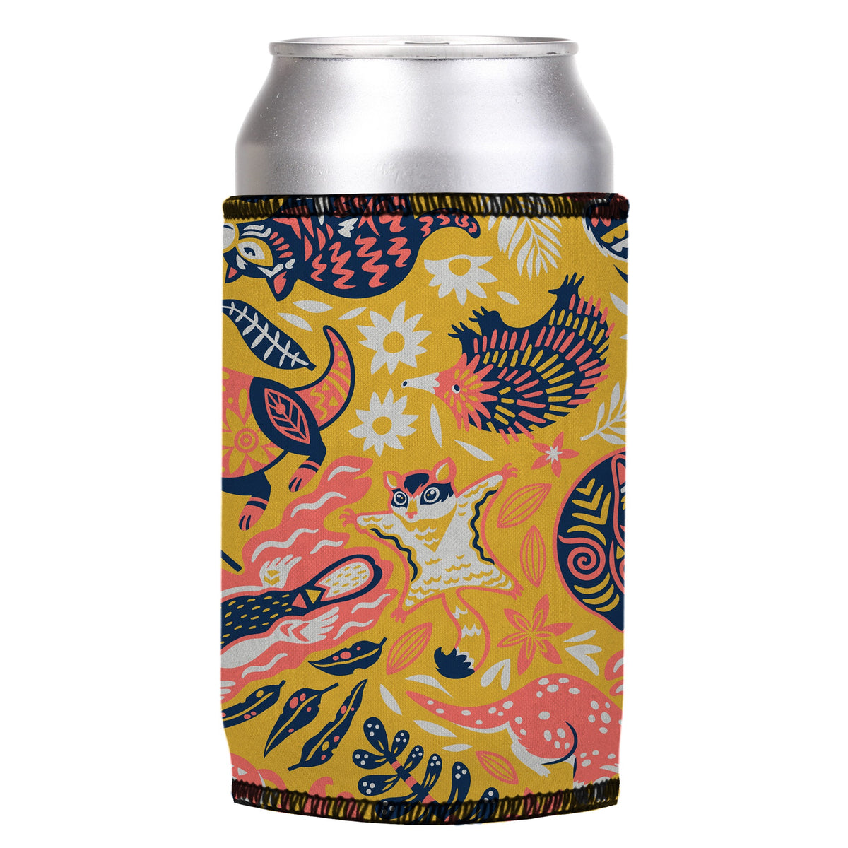 Aussie Crawl II Stubbyz One Size cooler on a standard can, angled view