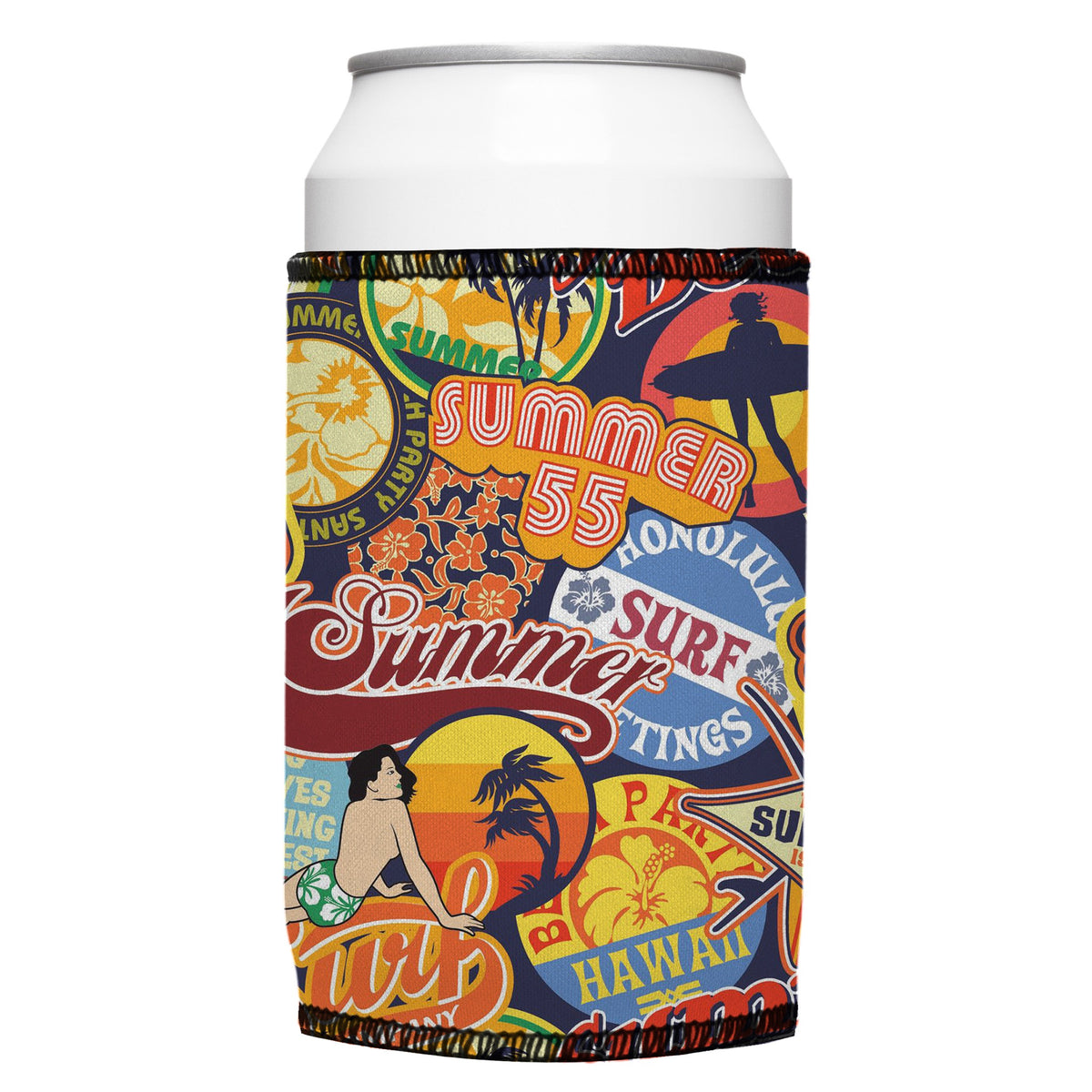 Vintage Summer Stubbyz One Size cooler on a standard bottle