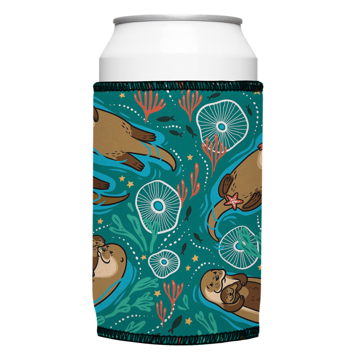 Sea Otters Chillin Stubbyz One Size cooler on a standard bottle