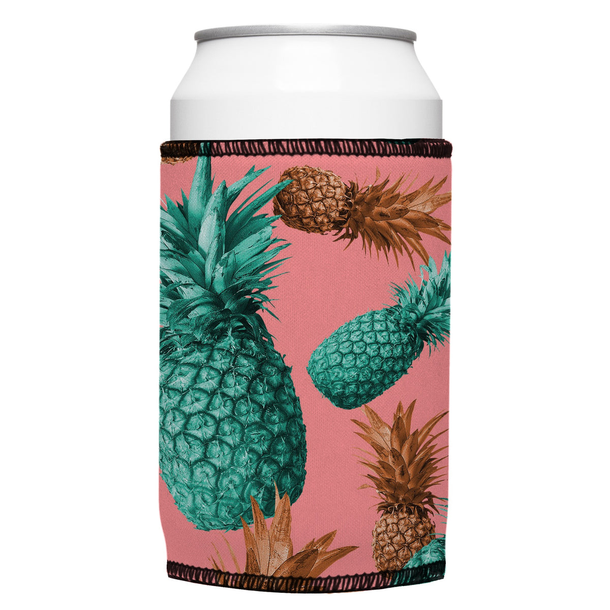 Mmm Pineapples Yummy Stubbyz One Size cooler on a standard bottle