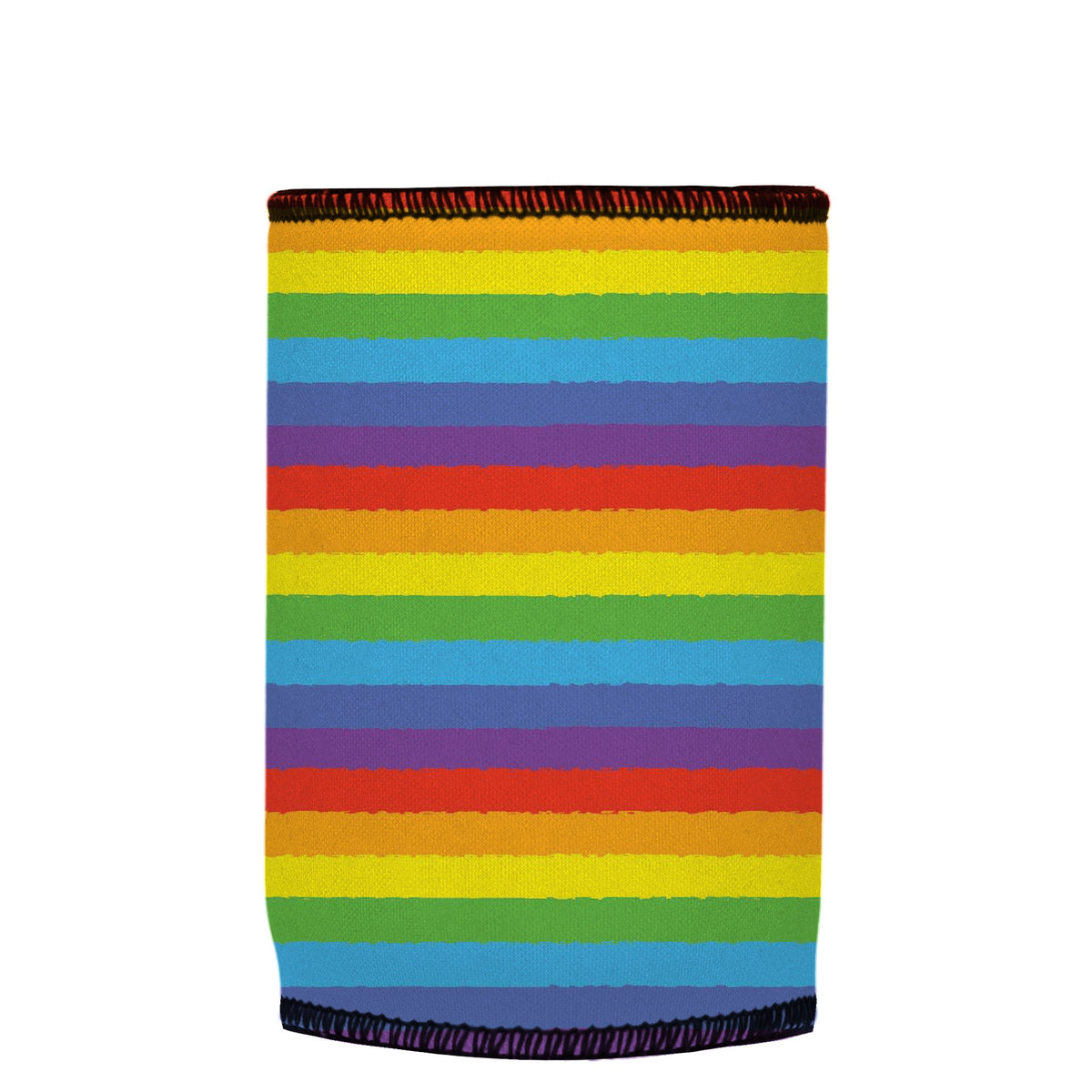LGBTQ+ Pride Flag Stubbyz One Size baseless stubby cooler, shown flat