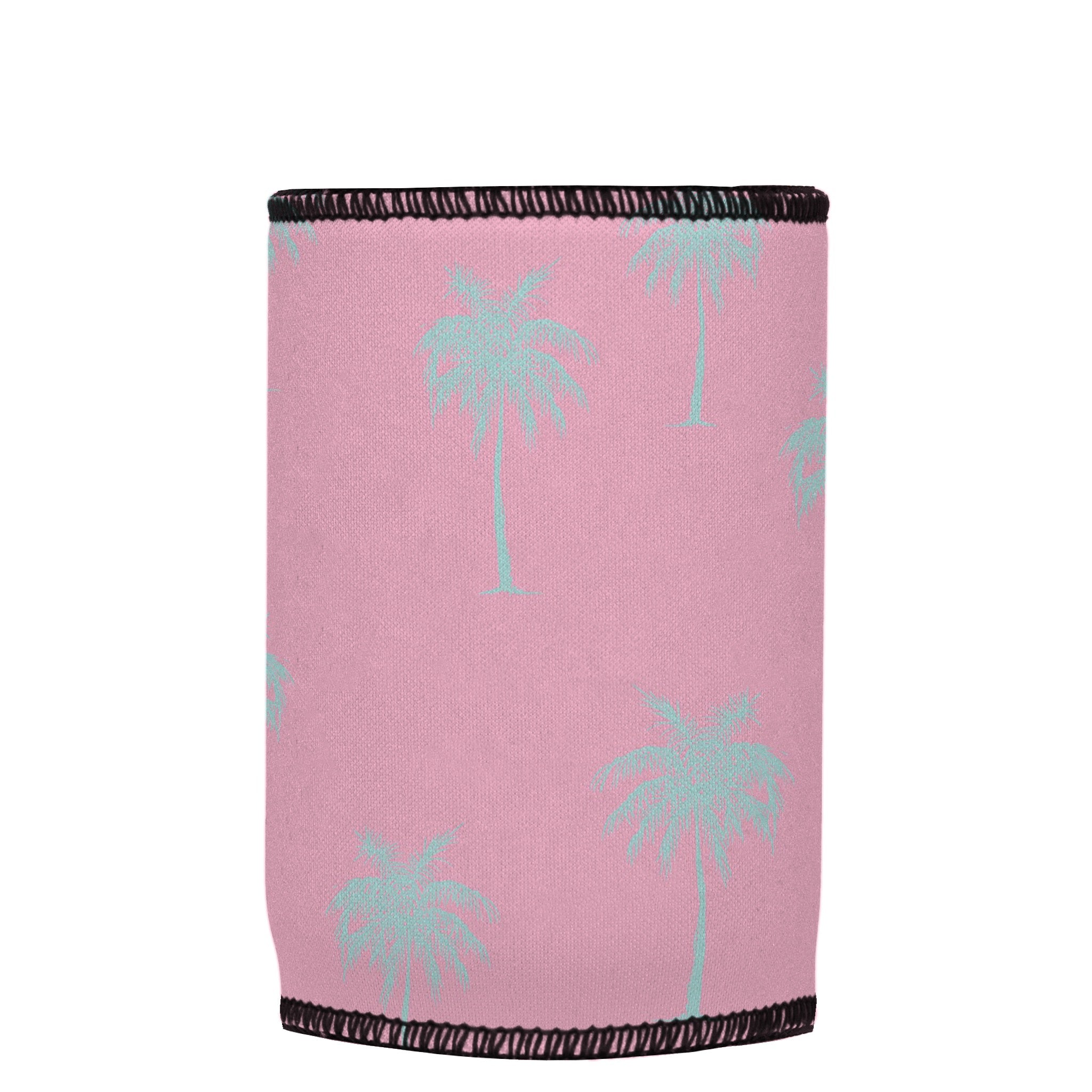 Stubbyz Palm Trees Aqua Pink Stubby Cooler