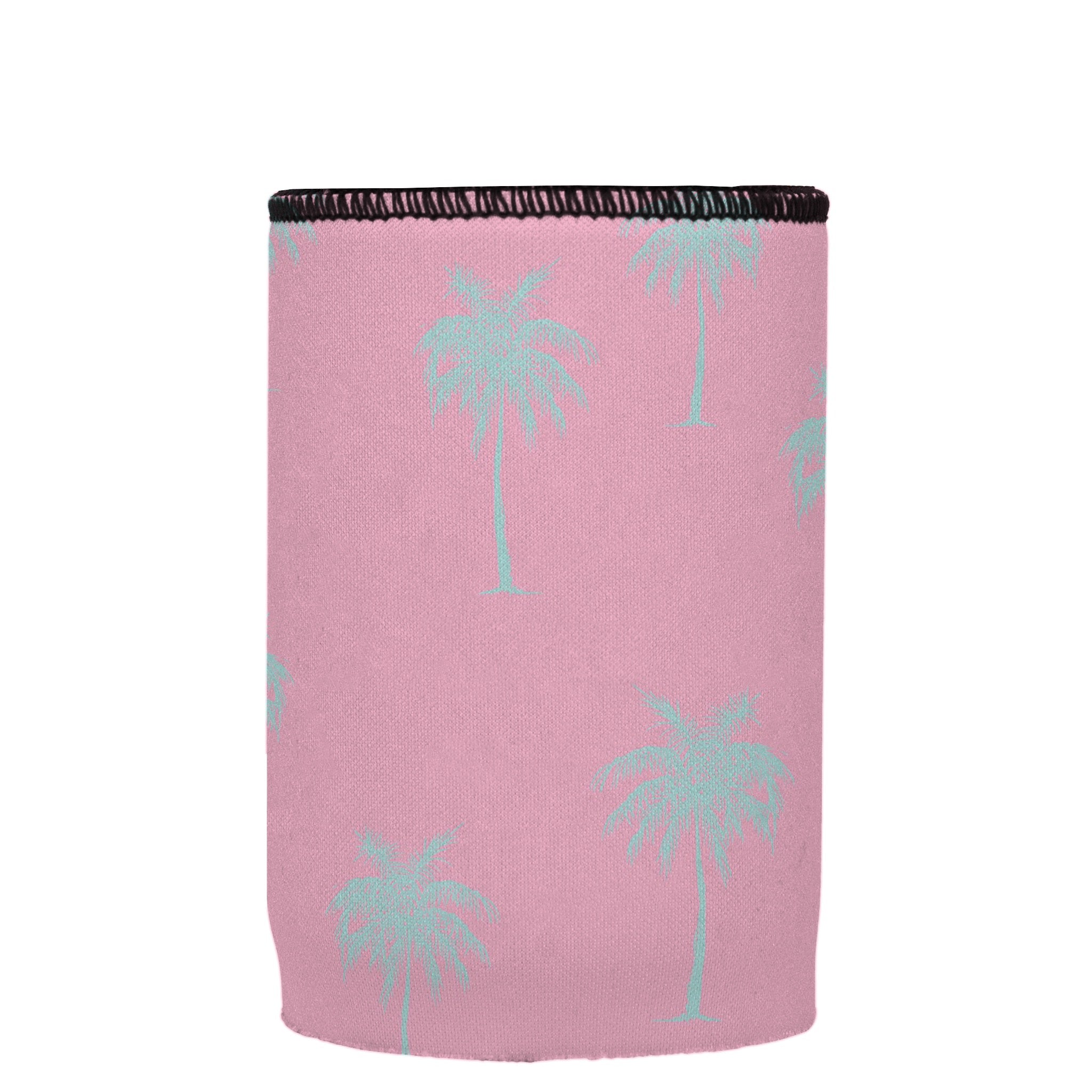 Stubbyz Palm Trees Aqua Pink Stubby Cooler
