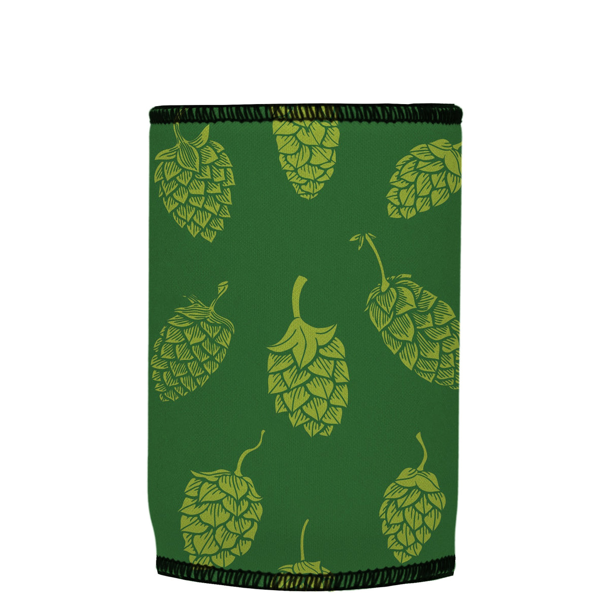Hops on Hops off Stubbyz One Size baseless stubby cooler, shown flat