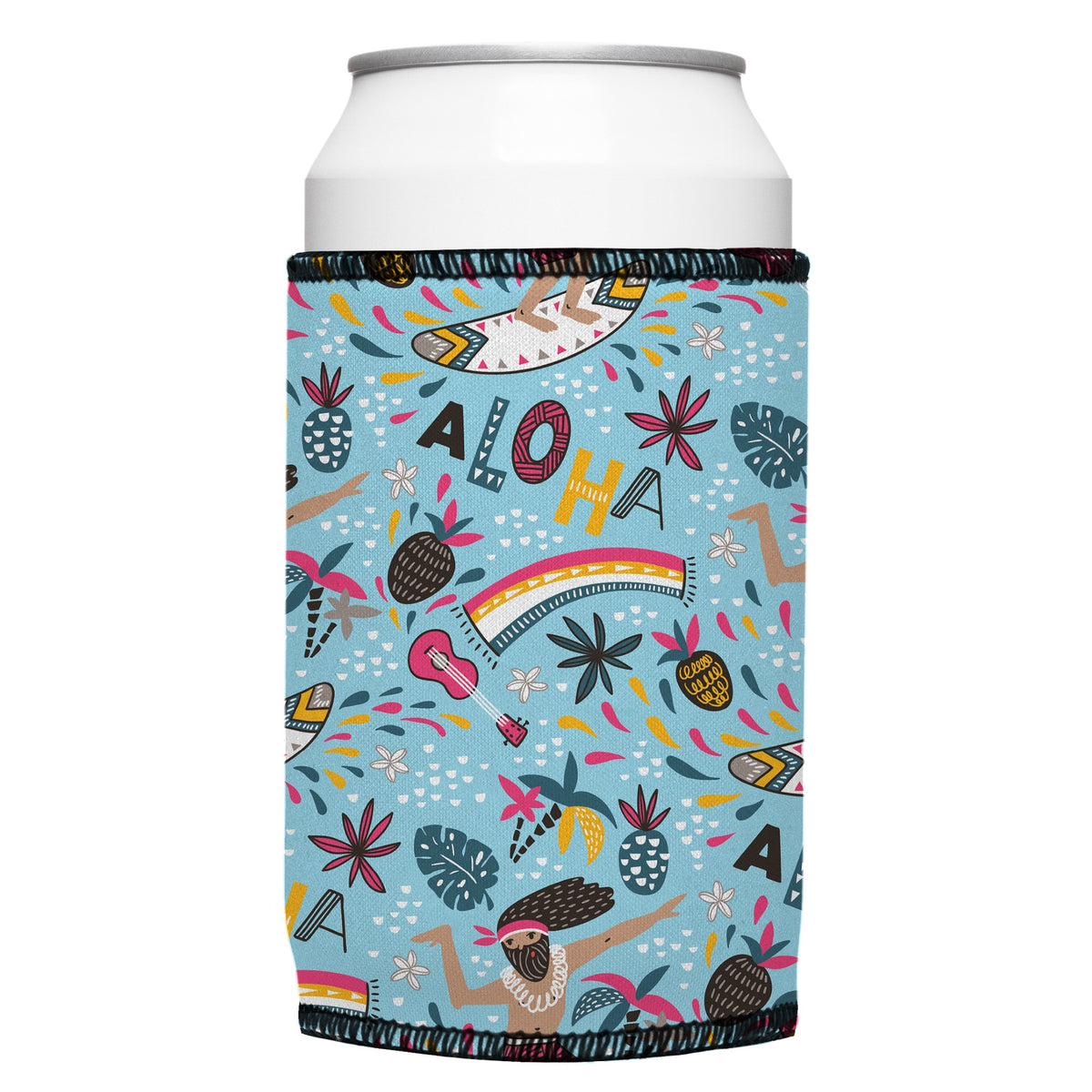 Surfing Aloha Stubbyz One Size cooler on a standard bottle