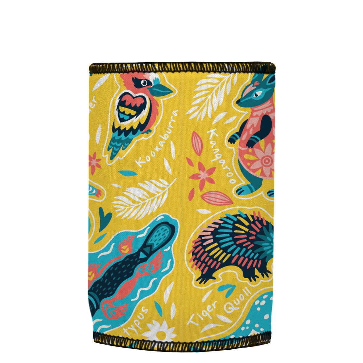 Australian Animals Stubbyz One Size baseless stubby cooler, shown flat