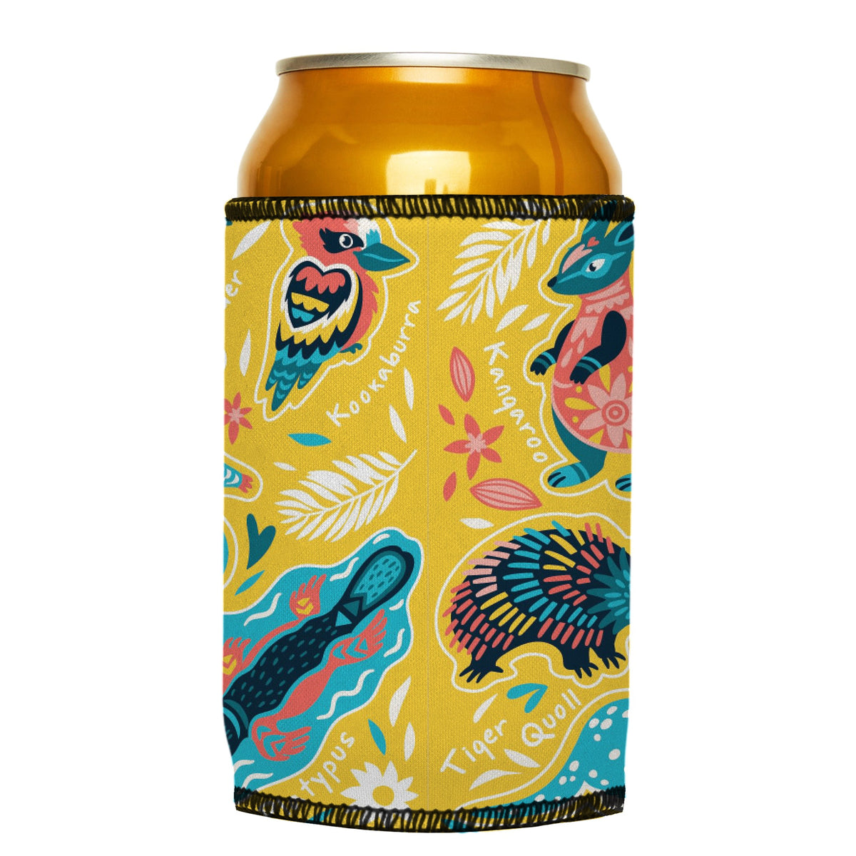 Australian Animals Stubbyz One Size cooler on a standard can