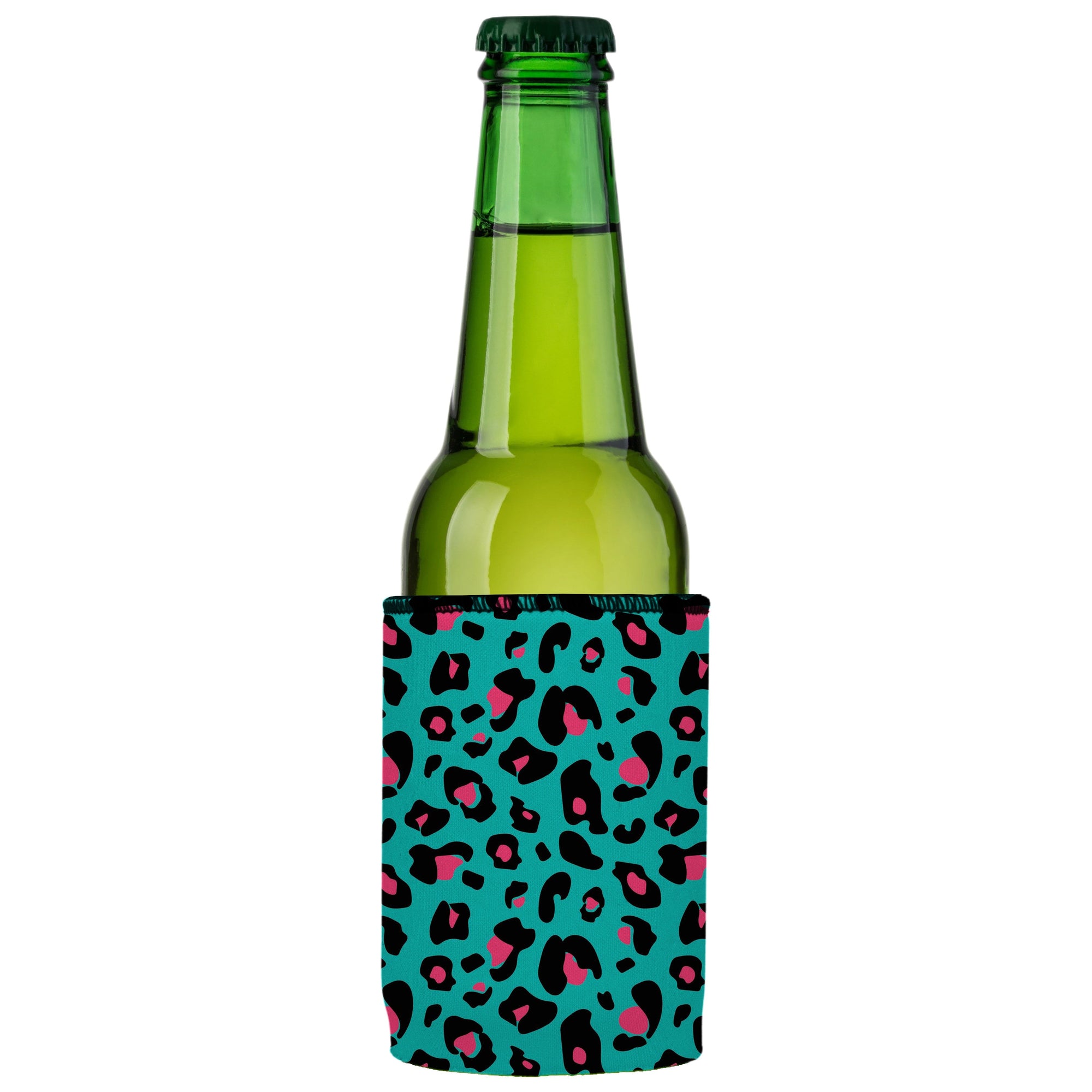 Stubbyz Teal Leopard Pattern Stubby Cooler 2-Pack