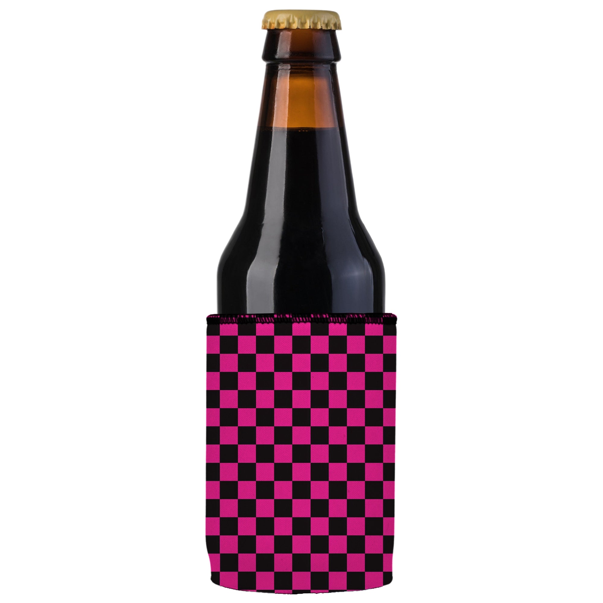 Stubbyz Pink Checkerboard Stubby Cooler 2-Pack