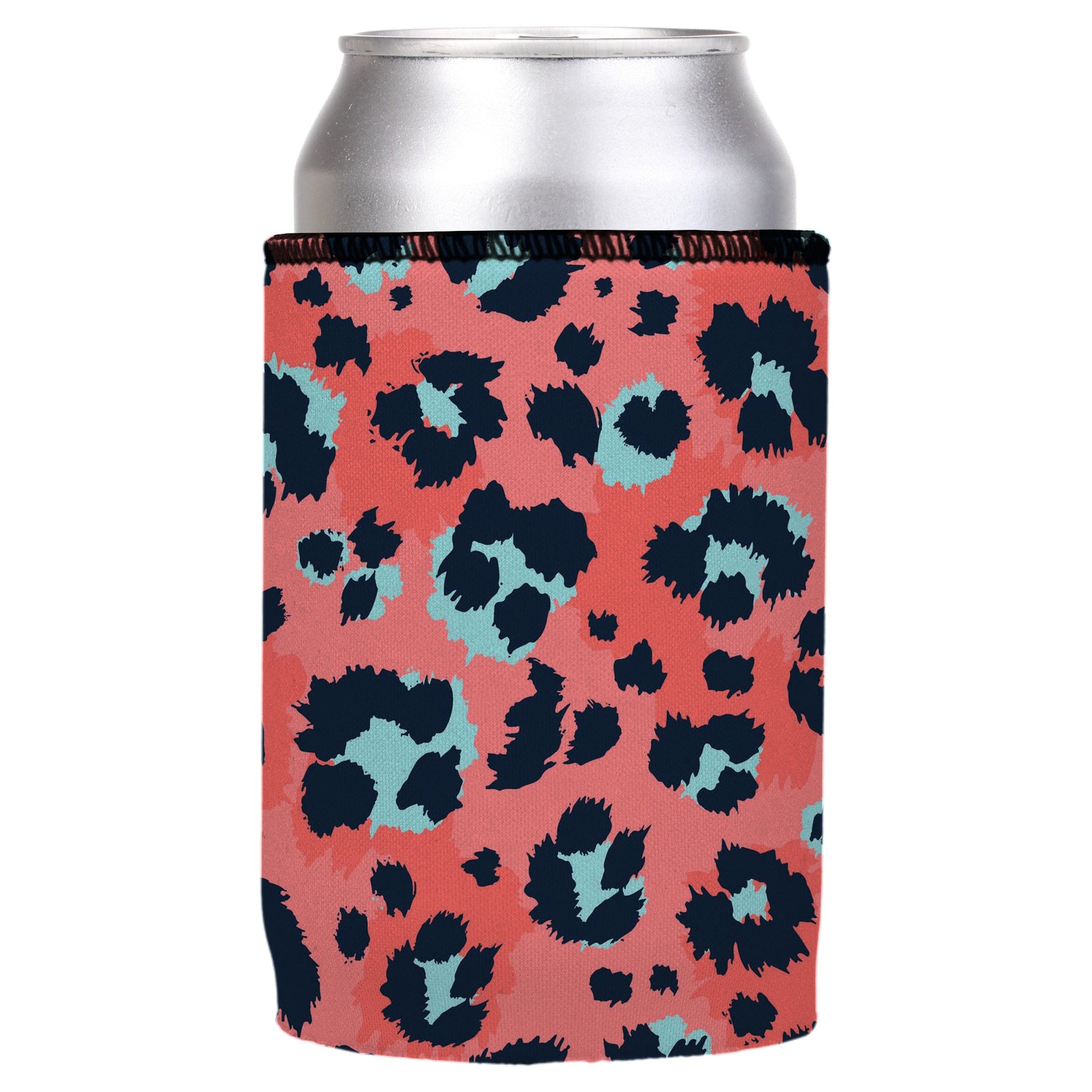 Stubbyz Coral Leopard Print Stubby Cooler 2-Pack