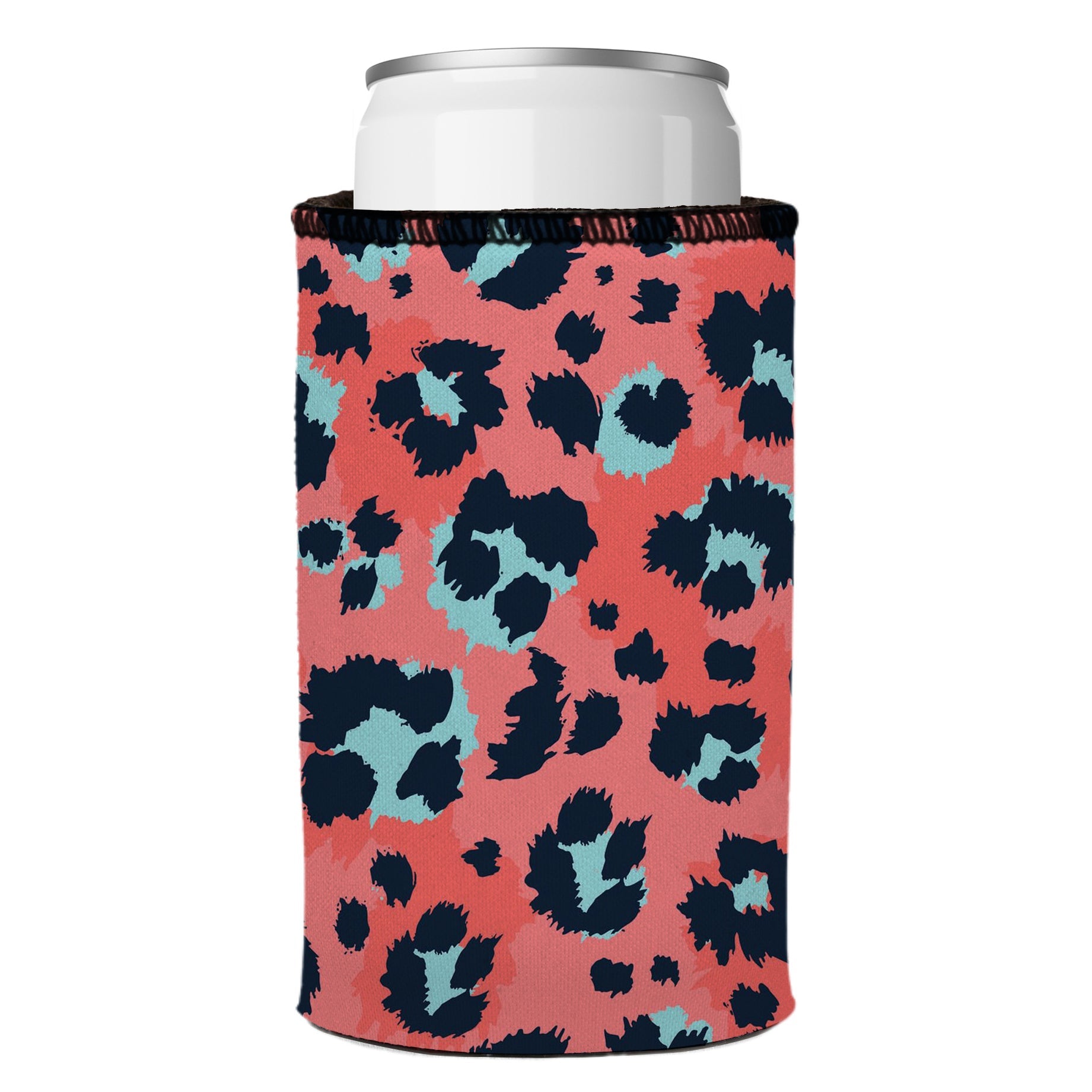 Stubbyz Coral Leopard Print Stubby Cooler 2-Pack