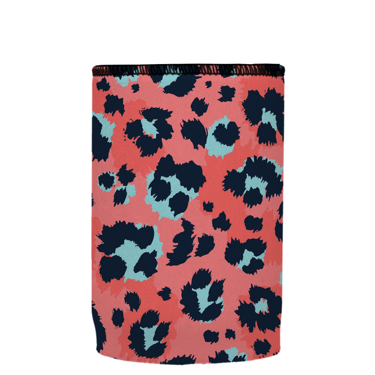 Stubbyz Coral Leopard Print Stubby Cooler, Australian Made by Stubbyz, view 9