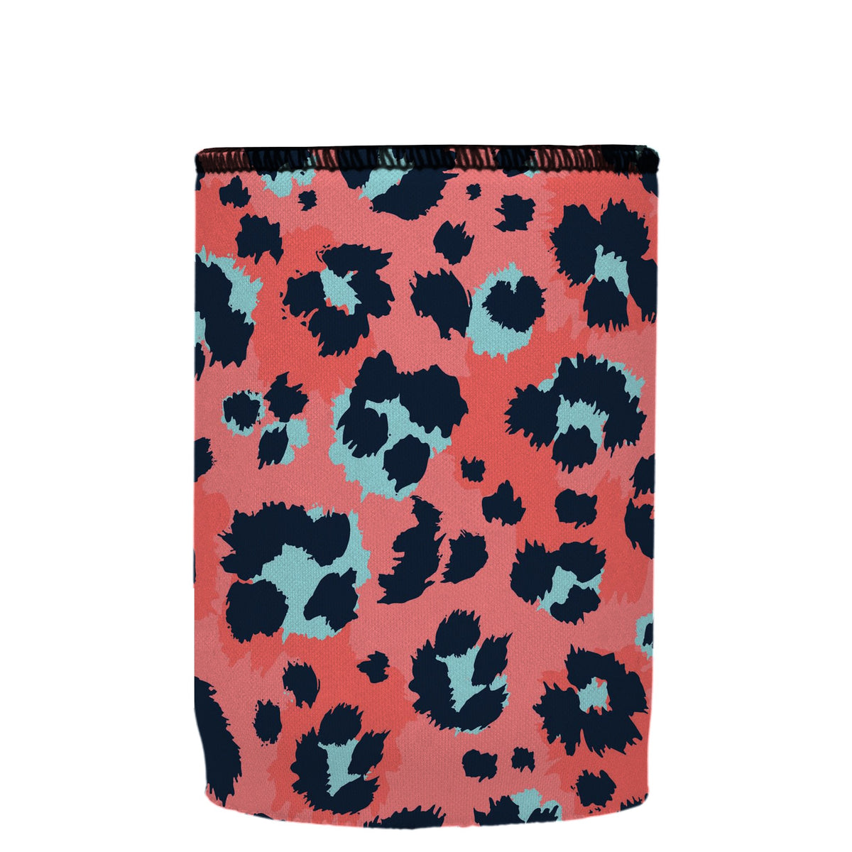 Stubbyz Coral Leopard Print Stubby Cooler, Australian Made by Stubbyz, view 3