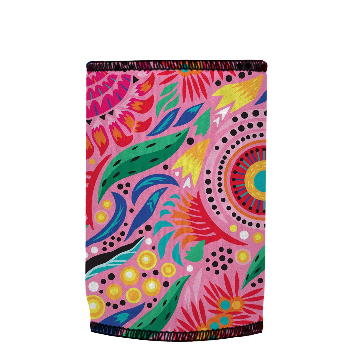 Australian Flowers Stubbyz One Size baseless stubby cooler, shown flat