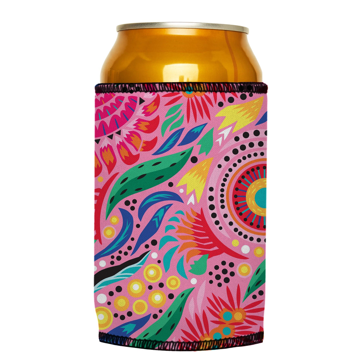Australian Flowers Stubbyz One Size cooler on a standard can