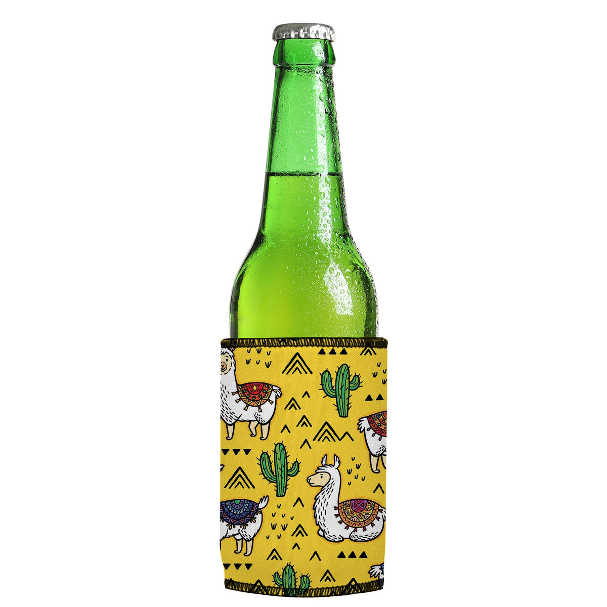 Llamas & Cactus Stubbyz One Size cooler on a slim Euro-style bottle