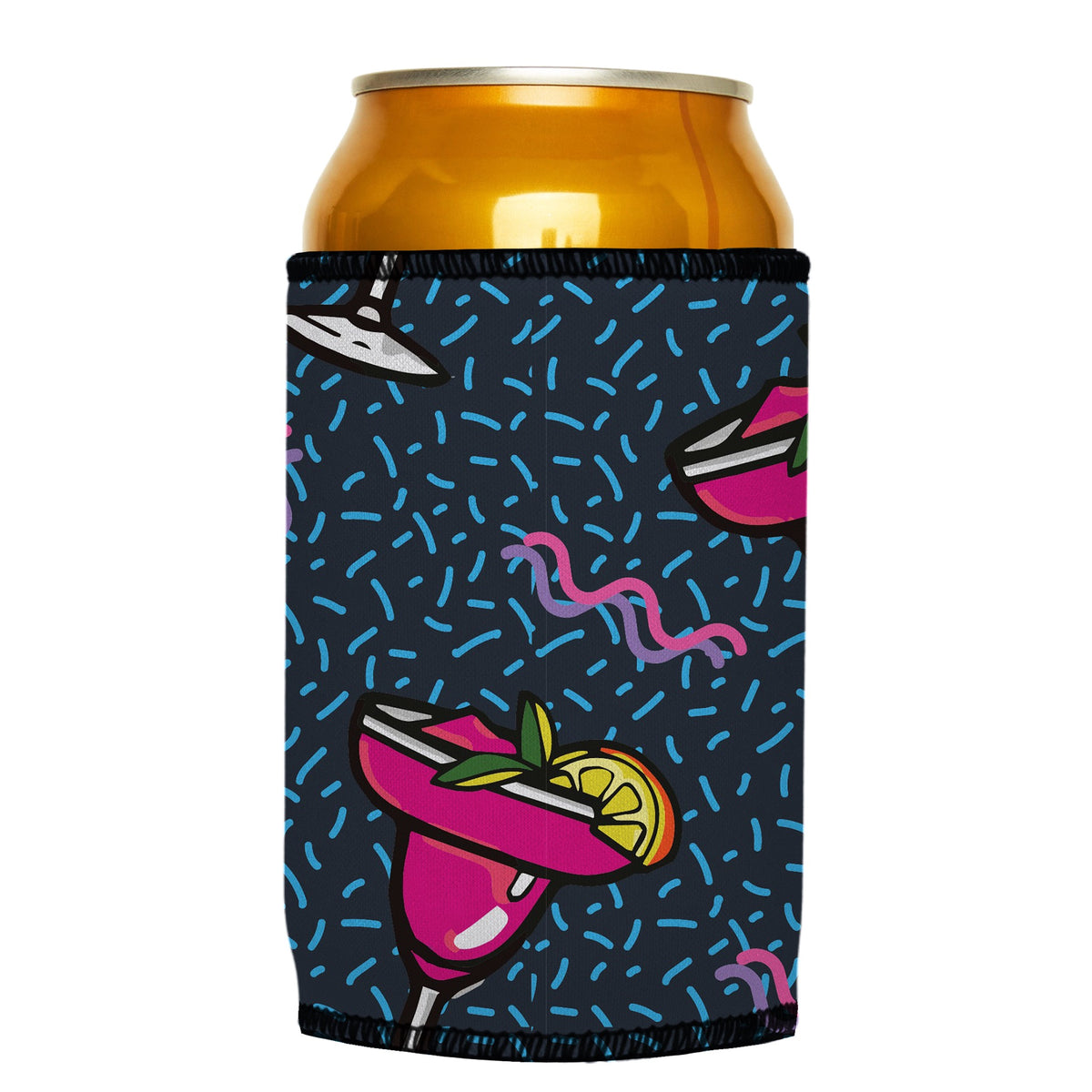 Pink Margaritas Stubbyz One Size cooler on a standard can