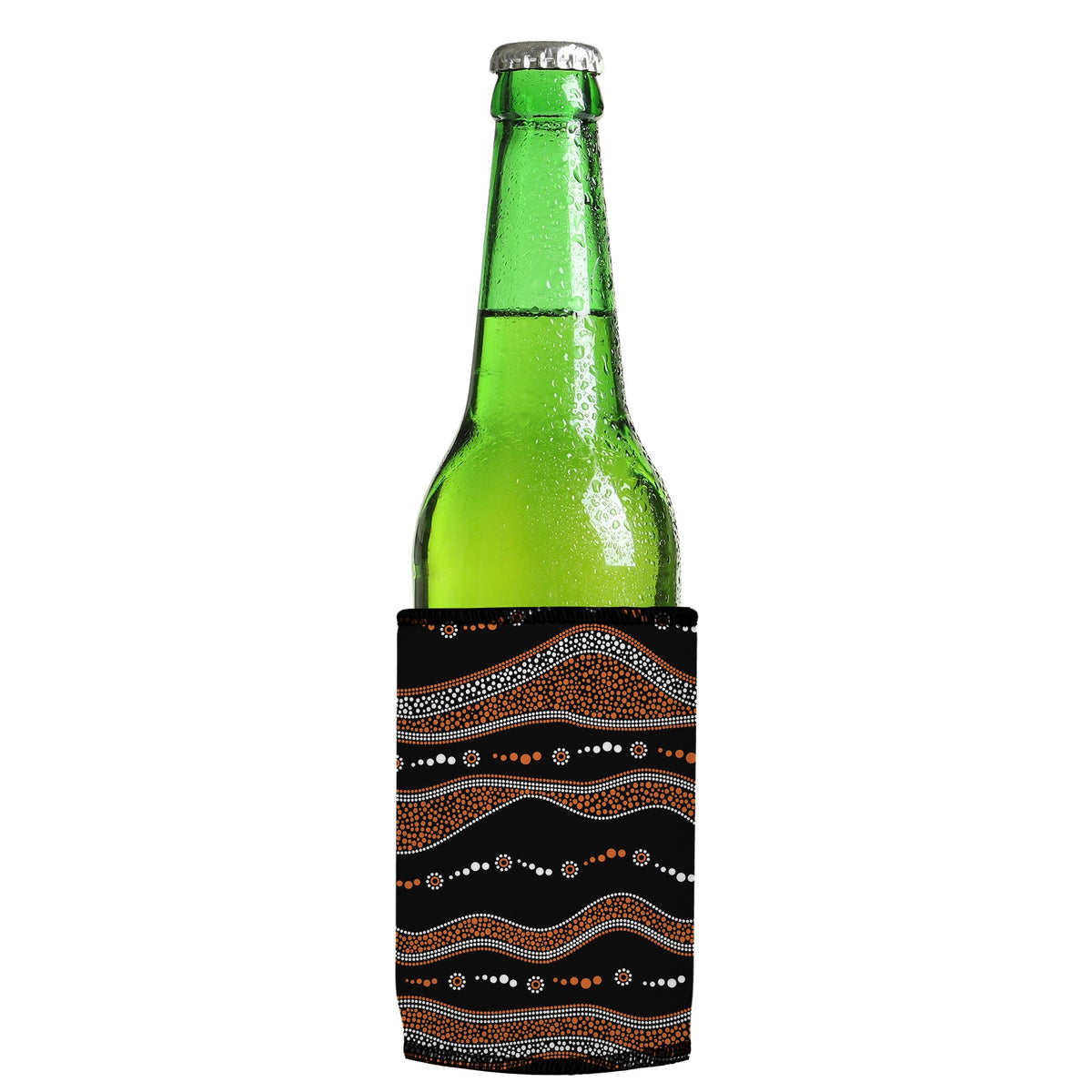 Traditional Australian Stubbyz One Size cooler on a slim Euro-style bottle