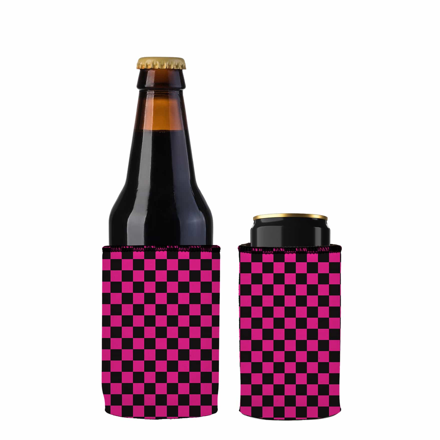 Stubbyz Pink Checkerboard Stubby Cooler 2-Pack