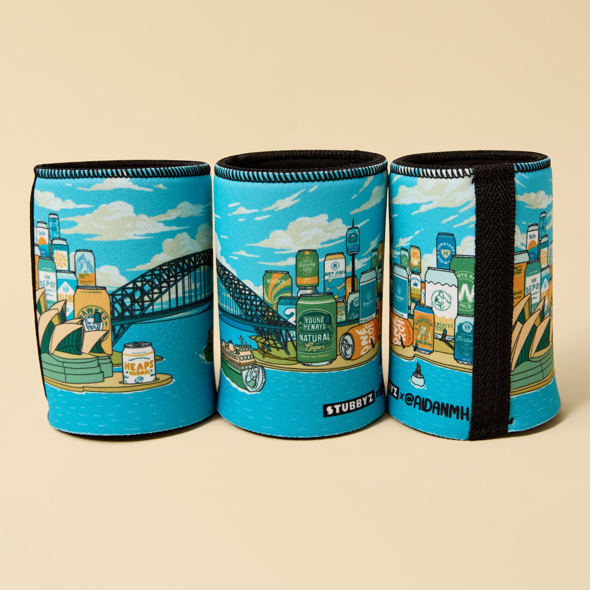 Stubbyz x Aidan Howes Sydney Harbeer Stubby Cooler