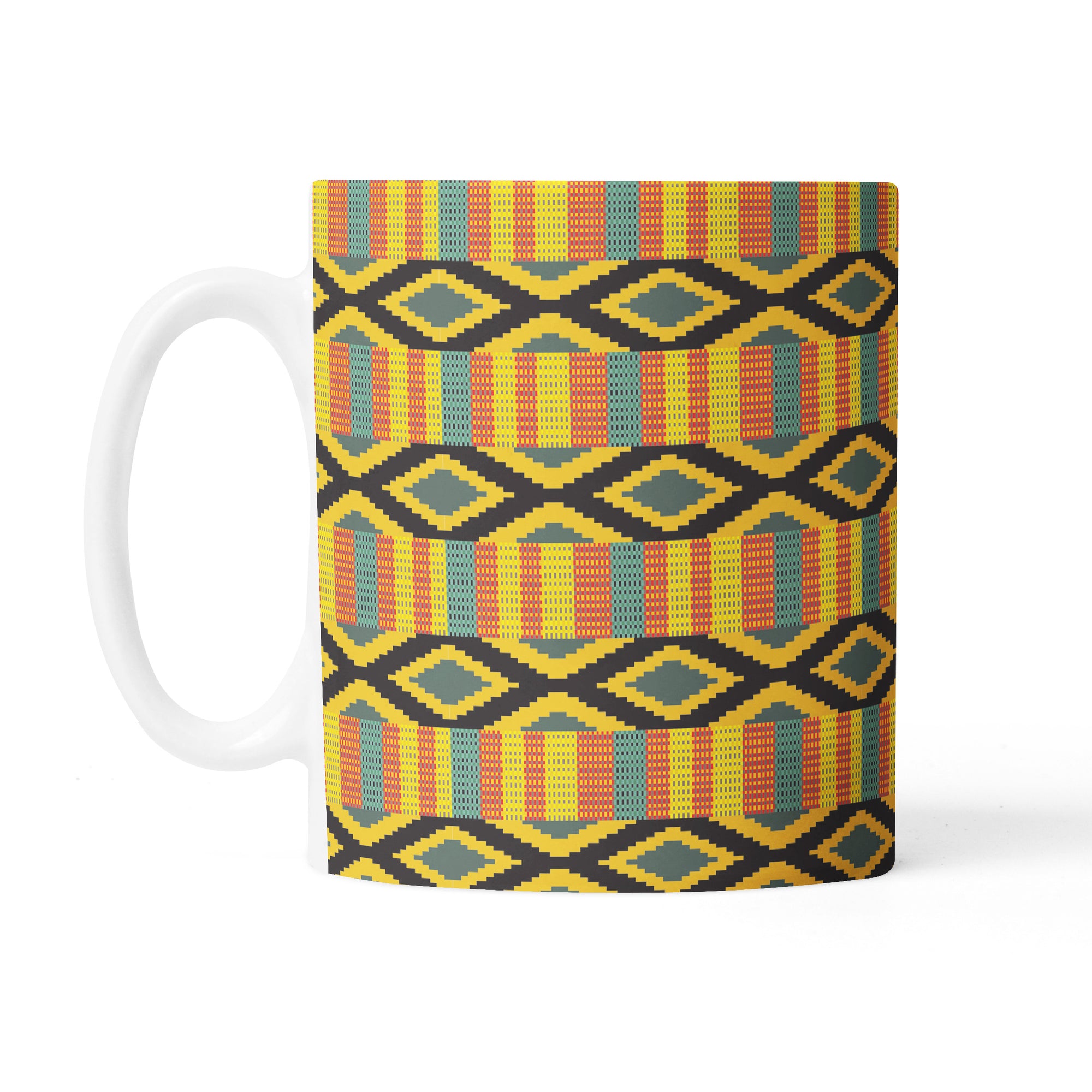 Stubbyz Ghana Kente Pattern Ceramic Mug - 11oz
