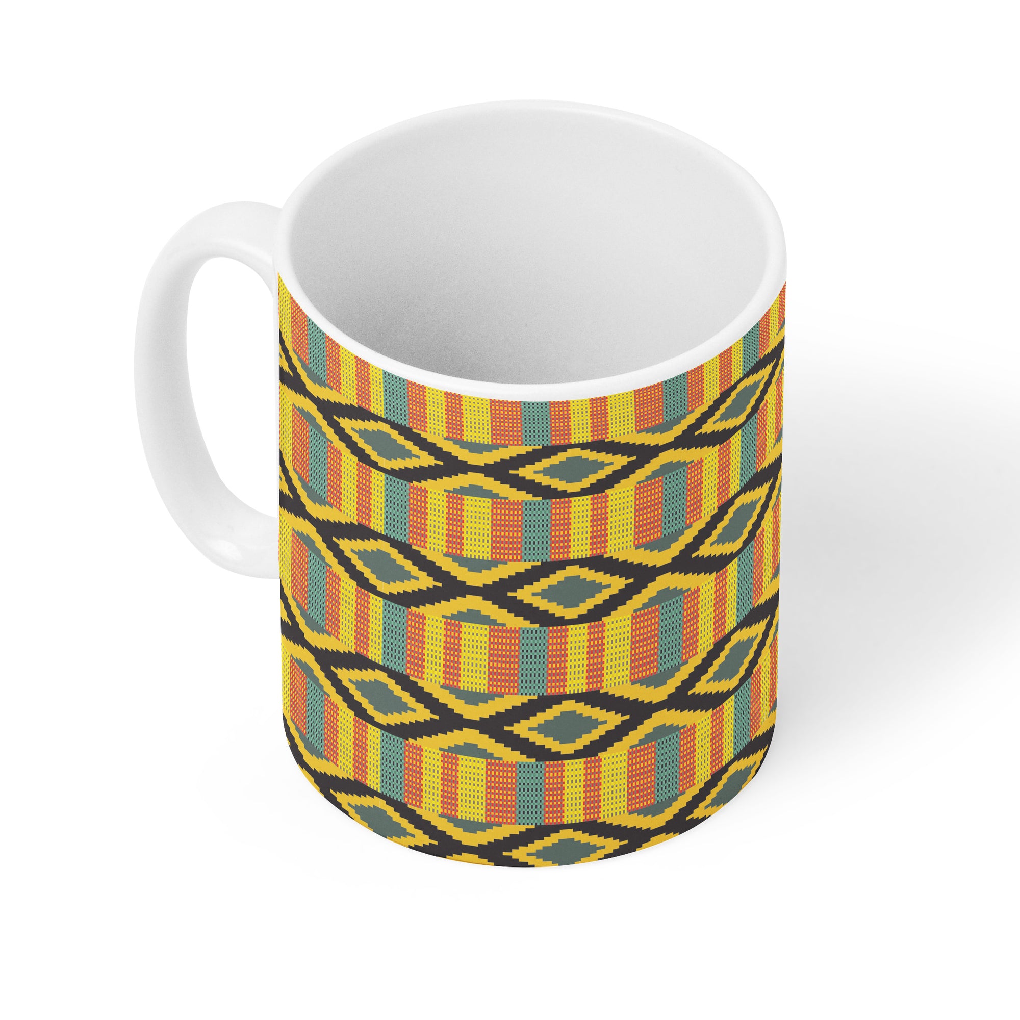Stubbyz Ghana Kente Pattern Ceramic Mug - 11oz