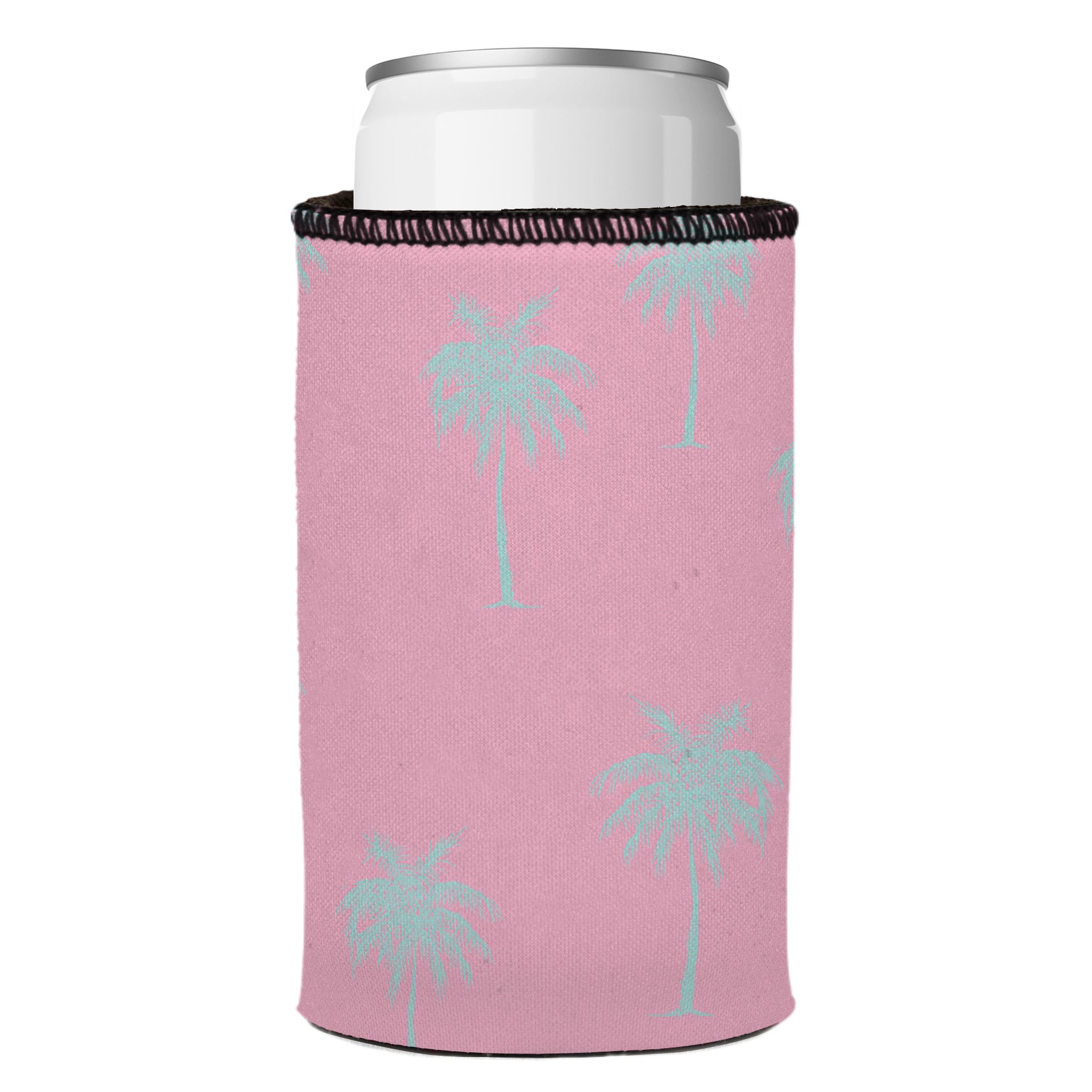 Stubbyz Palm Trees Aqua Pink Stubby Cooler